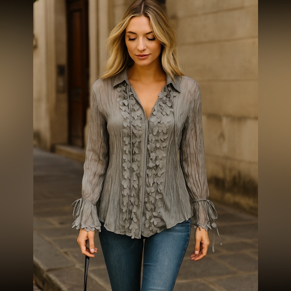 Vintage piano pleated heart shape shirt y2k Sep sale